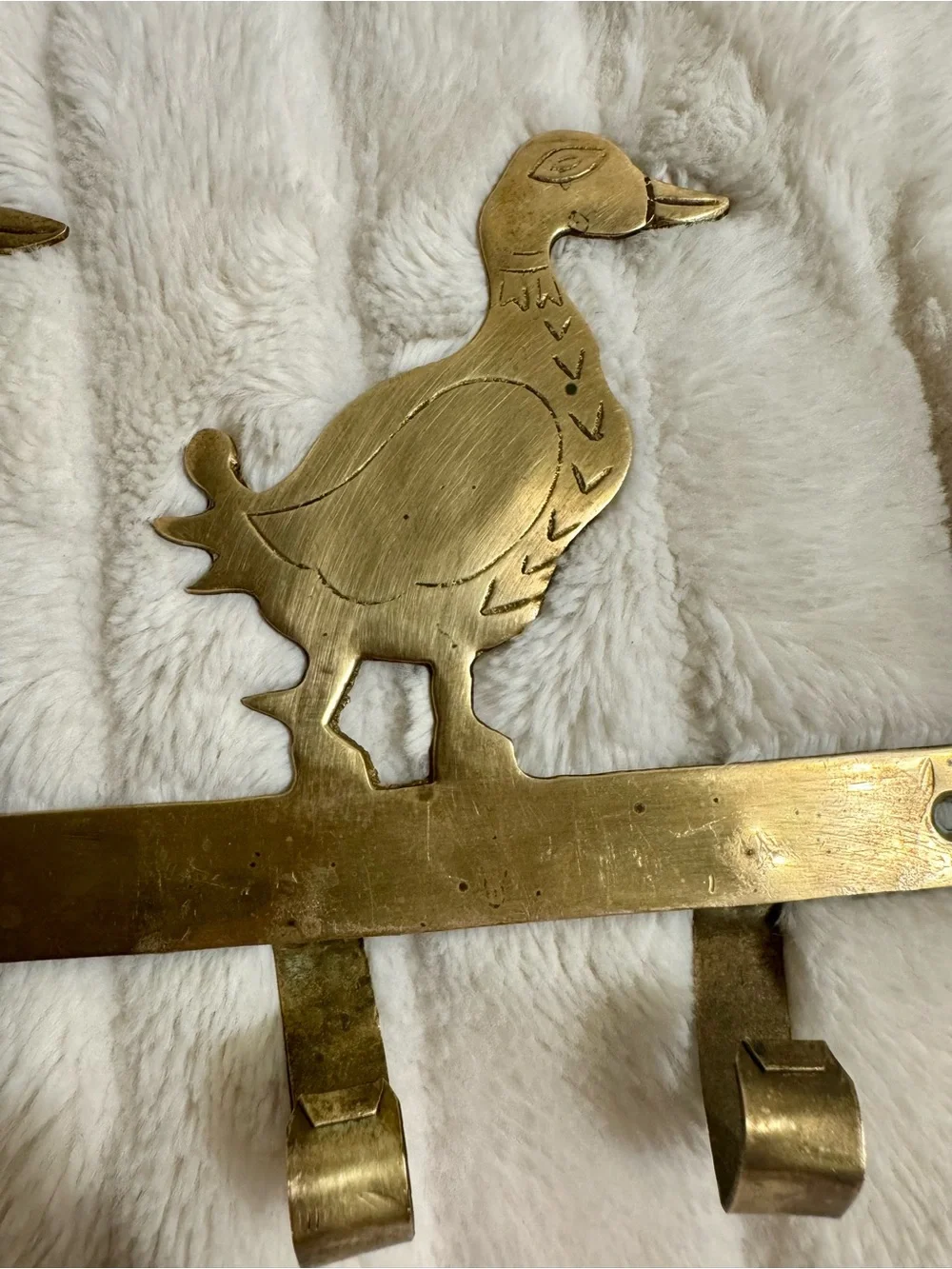 Vintage Brass Duck Wall Hook Rack Handcrafted India Cost Plus 4 Hook Key Holder